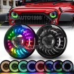 7INCH Led Demon Halo Headlights Rgb Combo Chasing For Jeep Wrangler Jk Jlu. Fixed Price $149.99.