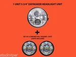 5.75" Motorcycle Chrome + 4.5" Fog Daymaker Led Bulb Headlight For Harley. Fixed Price $119.99.