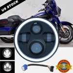 7" Motorcycle Chrome Projector Daymaker Led Headlight Passing Lights Ring Harley. Fixed Price $52.26.