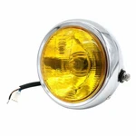 Universal Custom Cafe Racer 5.75" Chrome Bike Headlight For Yellow Lens. Fixed Price $29.54.