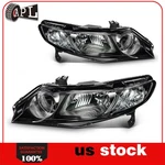 For 2006-2011 Honda Civic Sedan Black Headlights Headlamps Passenger Driver Pair. Fixed Price $82.99.