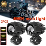 Pair Motorcycle 3" Led Work Pods Auxiliary Driving Fog Amber/white Lights. Fixed Price $45.42.
