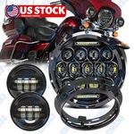 7" Led Headlight + Fog Passing For Harley Electra Glide Ultra Classic Tour. Fixed Price $69.99.