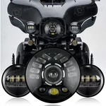 For Harley Davidson Electra Glide Road King Black 7" Led Headlight + Fog Lights. Fixed Price $70.99.