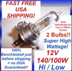 X 12V 140/100W H4 9003 Halogen High Wattage Headlight ( Bulbs ). Fixed Price $19.99.