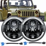 For Jeep Wrangler Jk Tj Lj Halo Amber 7'' Led Headlights Drl Combo Pair. Fixed Price $54.99.