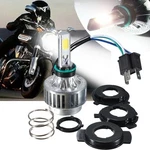 Ambother Motorcycle Led Headlights H4 Hi/lo Beam 360 3-SIDE Cob Drl Fog. Fixed Price $14.99.