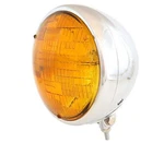 7" Bottom Mount Motorcycle Custom Headlight Spotlight - Chrome Amber H4 Halogen. Fixed Price $69.95.