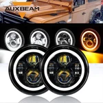 Auxbeam Pair 7" Black Led Headlight Angel Eye Ring Fit Ford Mustang 1965-1978. Fixed Price $58.99.