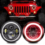 Dot 7" Led Headlights Red Amber Halo Combo For Jeep Wrangler Jku 2007-2018. Fixed Price $49.96.