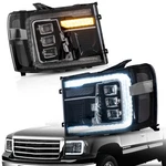 Vland Projector Led Headlights For 2007-2013 Gmc Sierra 1500 Sle W/sequential. Fixed Price $491.74.