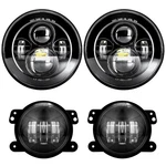 Lx-light Dot Approved 7'' Black Led Headlights + 4 Fo. Fixed Price $167.33.