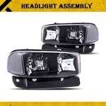 Kac For 1999-2006 Gmc Sierra Yukon Black Headlights Assembly Bumper Headlamps. Fixed Price $60.99.