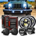 For Jeep Wrangler Jk 2007-2018 Front 7" Led Headlights Fog Tail Signal Lamp Set. Fixed Price $168.99.