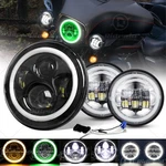 7" Led Headlight + 4.5" Passing Lights Halo For Harley-davidson Road King Flhr. Fixed Price $61.99.