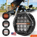 Brightest 7" Led Headlight High/lo Beam Amber Drl For Street Glide 2006-2017. Fixed Price $120.99.