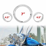 7'' Headlight 4.5" Fog Lamp Visor Trim Ring Bezel Cover For Harley Softail. Fixed Price $42.97.