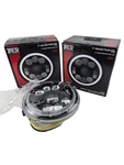 Pair Trux H4 7" TLED-H70 Round Clear Projector Headlight Hi/lo Black W/ Glow. Fixed Price $499.99.