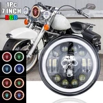 7 Inch Rgb Skull Led Headlight Halo Drl For Harley-davidson Street Glide Flhx. Fixed Price $31.98.