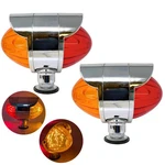 2PCS Amber/red 36 Led Double Face Watermelon Pedestal Lights Chrome Single Stud. Fixed Price $53.55.