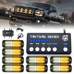 8 Pcs Amber White Led Strobe Light Kit Grille Side Marker Emergency Hazard Warn. Fixed Price $65.99.