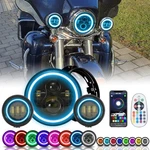 Sunpie 7"BLACK Rgbw Led Headlight For Harley Davidson + 4-1/2 Fog Lights Bracket. Fixed Price $189.99.
