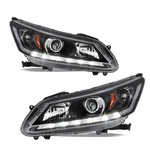 Front Pair For Honda Accord Sedan 2013-2015 Headlights Black Right+left Halogen!. Fixed Price $86.68.