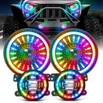 Mictuning J1 Rgb+ic Led Headlights W/ Fog For 1997-2018 Jeep Wrangler. Fixed Price $250.19.