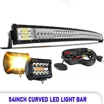 54" Curved Led Light Bar Spot Flood Beam Offroad Ford F-150/F150 Upper Roof. Fixed Price $119.99.