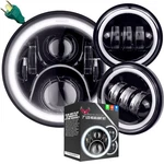 Eagle Lights 7" Led Headlight 4.5" Passing Black Gen 2 Halo Harley Indian. Fixed Price $329.99.