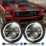 Fit Ford Mustang 1965 -1973 7" Inch Round Led Headlights Drl High Low Beam Pair. Fixed Price $45.99.