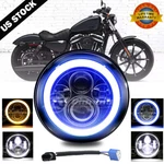 7 Inch Motorcycle Black Projector 80W Blue Led Bulb Headlight For Harley. Fixed Price $30.99.