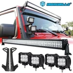 52" Led Work Light Bar + 4X 4" Pods Brackets For Jeep Wrangler Jk 2007-2017. Fixed Price $189.99.