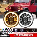Colight 2X 7'' Halo Led Headlights Hi/lo Skull Drl For Jeep Wrangler Jk Tj 97-21. Fixed Price $55.89.