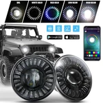 Sunpie Black 7" 3D Rgb Halo Headlights For 1997-2018 Jeep Wrangler Tj Lj Jku. Fixed Price $151.99.