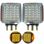 2PCS Amber/red 51 Led Double Face Stud Mounted Pedestal Lights Fender Stt Clear. Fixed Price $54.50.