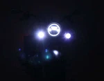 Denali M5 Dot Motorcycle Led Headlight Module, 5.75" Round, Black Chrome. Fixed Price $484.99.