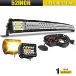 Curved 52INCH Led Light Bar +4'' Off-road Roof Driving Truck Gmc Suv Ford. Fixed Price $119.99.