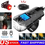 Usb Rechargeable Led Cycle Bike Headlight + Rear Horn Speedometer Odometer. Fixed Price $13.94.