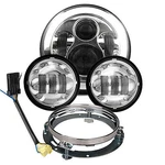 7" Chrome Daymaker Led Headlight W/matching Passing Lamps, Ring & Plug Harley. Fixed Price $139.99.