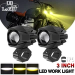 2PCS Led Spot Auxiliary Motorcycle Headlight Fog Driving Lamp White Amber. Fixed Price $46.99.