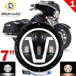 Ridroid Chrome 7" Led Headlight & V Shape Halo Ring For Harley Road King Motor. Fixed Price $36.95.
