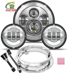 Truckmall Led Headlight Fog Passing Lights Dot Kit Ring 7INCH, Silver. Fixed Price $161.50.