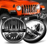 Pair 130W Black 7" Round Led Headlights For Jeep Wrangler 1997-2018 Tj Lj Jk. Fixed Price $75.99.
