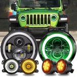 Dot 7" Led Headlights Halo Fog Turn Siganl For Jeep Wrangler Jk 2007-2018. Fixed Price $92.98.