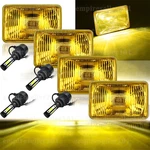 4X6 4000LM Led Crystal Yellow Glass Lens Metal Headlight H4 Bulb Lamp Set. Fixed Price $96.99.