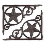 Western Star Shelf Brackets Set Of 2 Rustic Cast Iron Scroll Heavy Duty 9". Fixed Price $30.35.