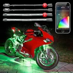 8PC Motorcycle Accent Light Kit Chrome Bluetooth Smartphone App Controlled. Fixed Price $164.99.