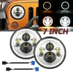 Dot 7" Inch Led Headlights Hi/lo Drl Angel Eyes Lamp For Jeep Wrangler Jk Lj Cj. Fixed Price $59.99.