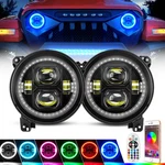 9"INCH Led Rgbw Halo Drl Headlights For Jeep Wrangler Jl Gladiator Jt 2018-2025. Fixed Price $162.35.